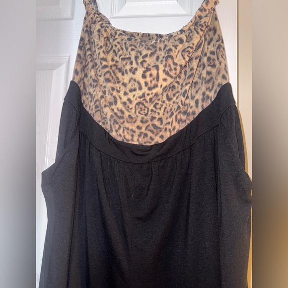 Torrid Cheetah Leopard Print Strapless Jumpsuit - Black and Tan - Picture 5 of 7